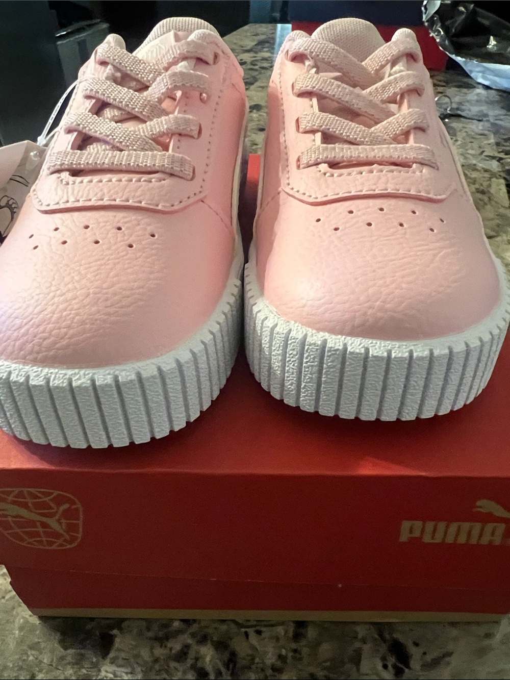 Puma Pastel Pink Sneakers with White Ribbed Soles